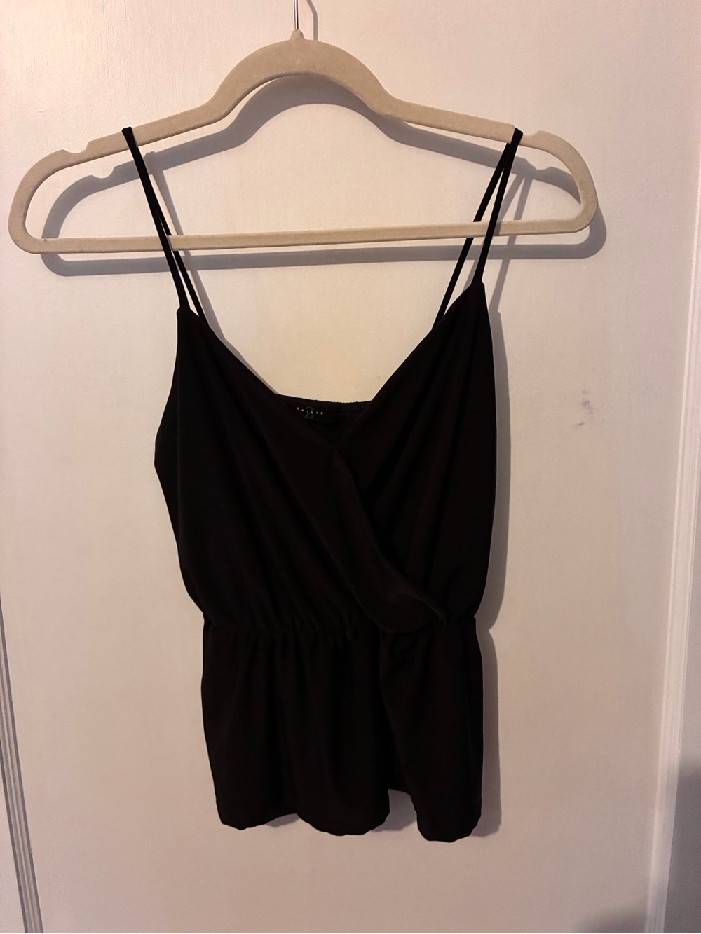Black V-Neck Wrap-Front Tanktop